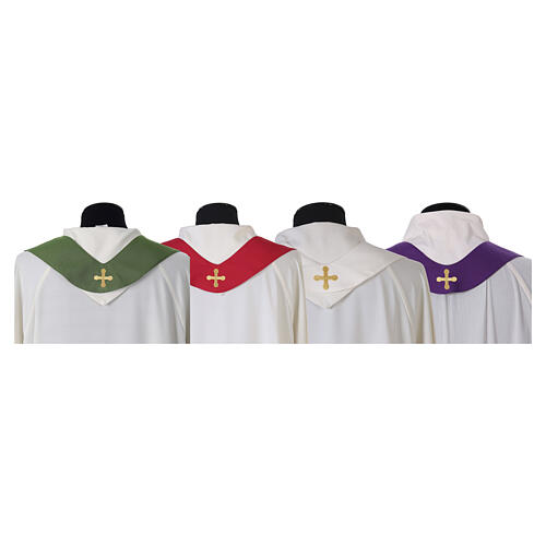Chasuble 100% polyester croix alpha oméga avec épi de blé Gamma 17