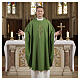 Chasuble 100% polyester croix alpha oméga avec épi de blé Gamma s2