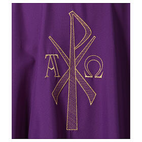 Chasuble with Chi-Rho, Alfa and Omega, 100% polyester Gamma