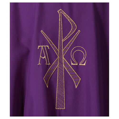 Chasuble with Chi-Rho, Alfa and Omega, 100% polyester Gamma 2