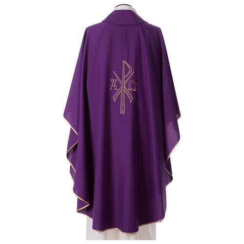 Chasuble with Chi-Rho, Alfa and Omega, 100% polyester Gamma 4