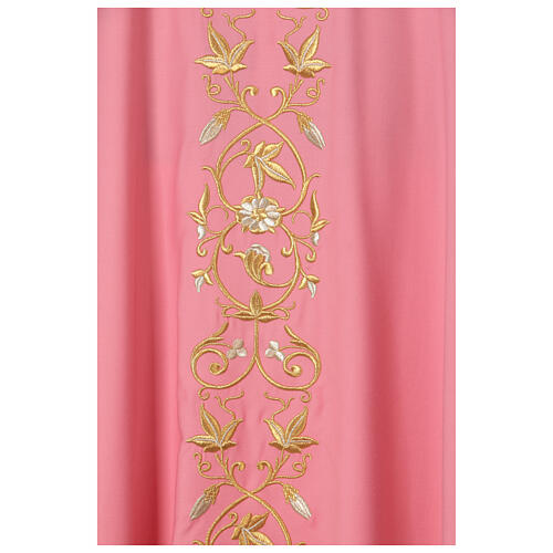 Pink chasuble with golden decorations, 100% wool Gamma 4