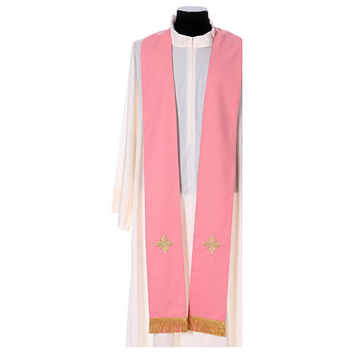 Pink chasuble with golden decorations, 100% wool Gamma 6