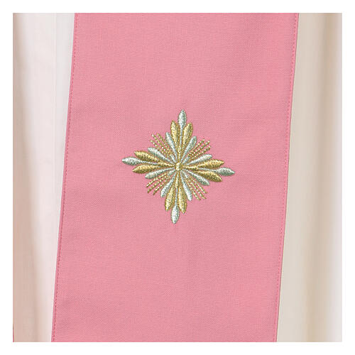 Pink chasuble with golden decorations, 100% wool Gamma 7