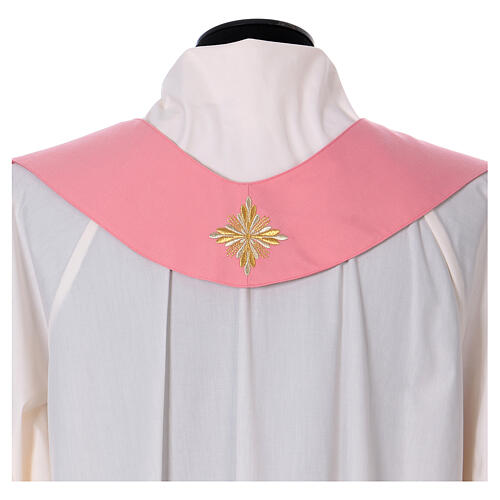 Pink chasuble with golden decorations, 100% wool Gamma 8