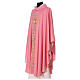 Casulla rosa 100% lana decoraciones doradas s3