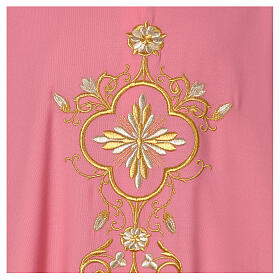 Pink chasuble 100% wool with golden decorations Gamma