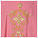 Pink chasuble 100% wool with golden decorations s2