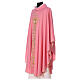 Pink chasuble 100% wool with golden decorations s3