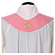 Pink chasuble 100% wool with golden decorations s8