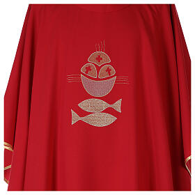 Chasuble with bread and fish, 100% polyester