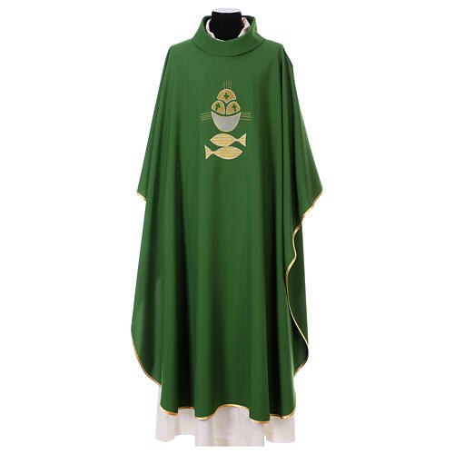 Chasuble with bread and fish, 100% polyester 3