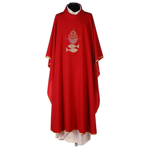 Chasuble with bread and fish, 100% polyester 4