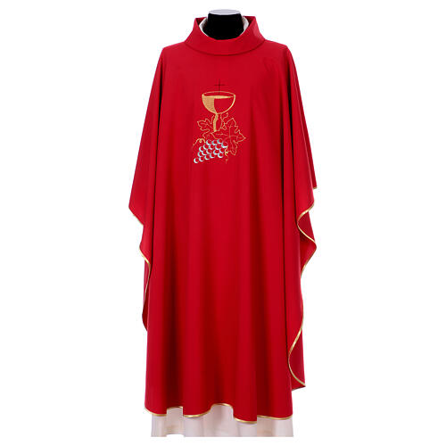 Chasuble with chalice and grapes, 100% polyester 4