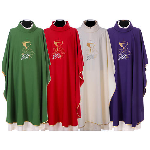 Chasuble calice et grappe de raisin 100% polyester 1