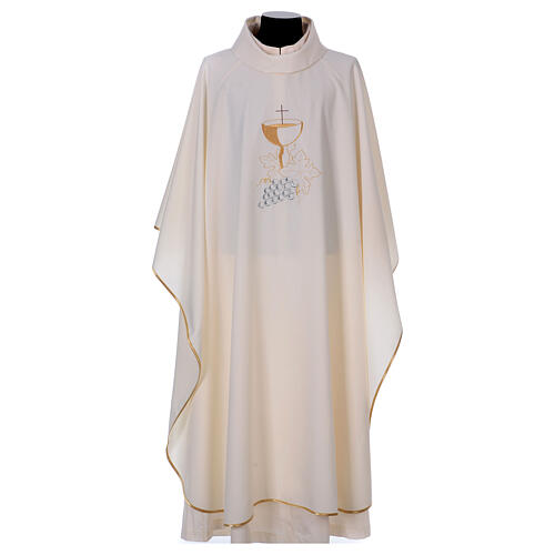 Chasuble with chalice and bunch of grapes, 100% polyester 5
