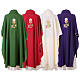 Chasuble with chalice, grapes and IHS host, 100% polyester s7
