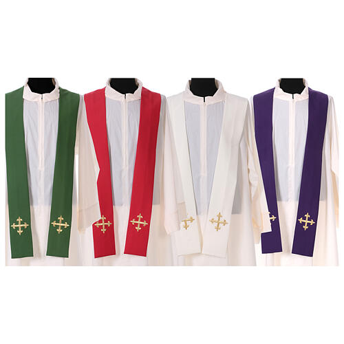 Chasuble liturgique avec grappe de raisin, calice et hostie IHS 100% polyester 8
