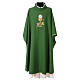 Priest chasuble with bunch, chalice and host IHS, 100% polyester s3