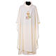 Priest chasuble with bunch, chalice and host IHS, 100% polyester s5