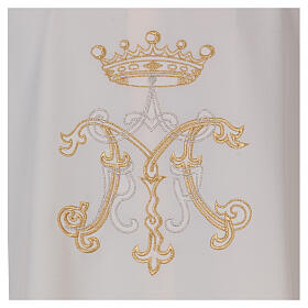 Embroidered chasuble with Marian symbol, 100% polyester