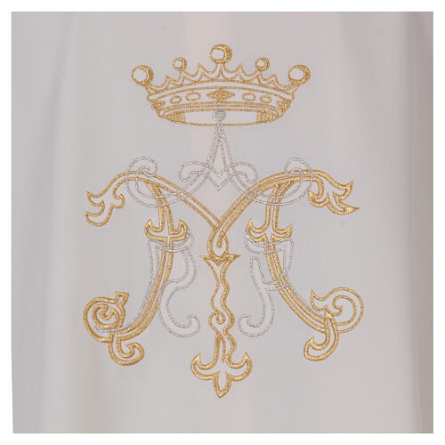 Embroidered chasuble with Marian symbol, 100% polyester 2