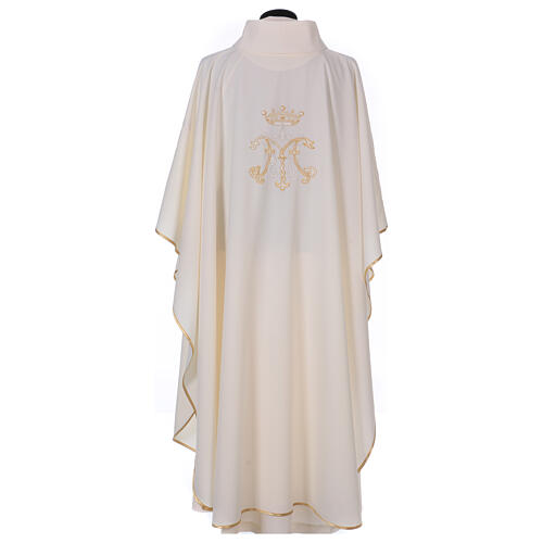 Embroidered chasuble with Marian symbol, 100% polyester 4