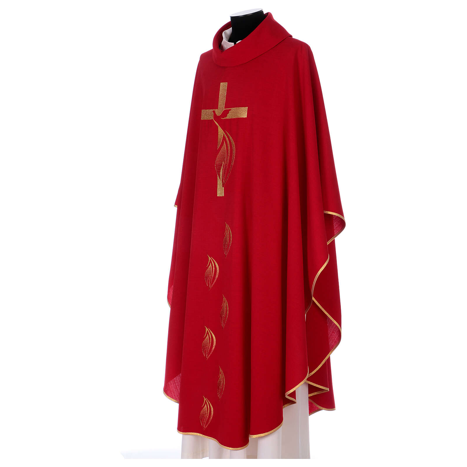 Chasuble with dove and Holy Spirit flame in polyester | online sales on ...