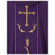 Chasuble in wool and polyester with cross and wheat design s2