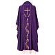 Chasuble in wool and polyester with cross and wheat design s8