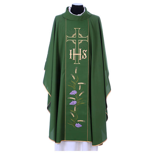 Chasuble with IHS and cross, gold embroidery 3