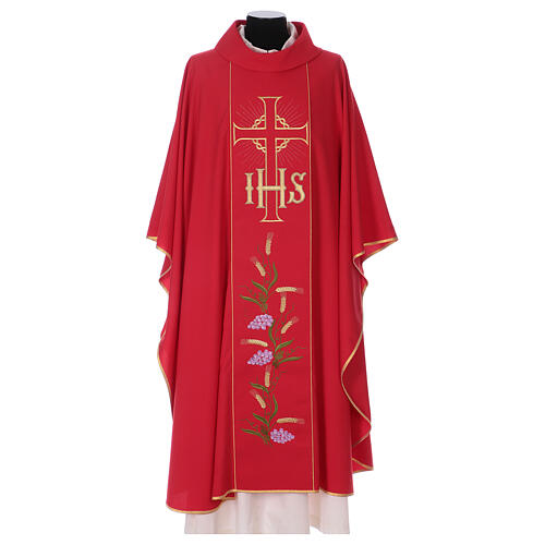 Chasuble with IHS and cross, gold embroidery 4