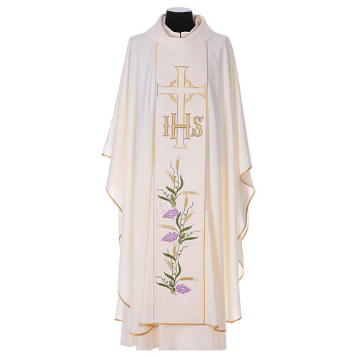 Chasuble with IHS and cross, gold embroidery 5