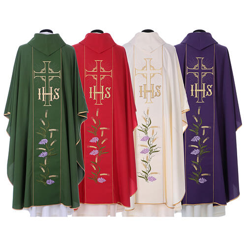 Chasuble with IHS and cross, gold embroidery 9