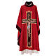 Liturgical chasuble of damask fabric with crucifix s5