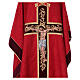 Liturgical chasuble of damask fabric with crucifix s6