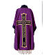 Liturgical chasuble of damask fabric with crucifix s9