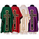 Liturgical chasuble of damask fabric with crucifix s10