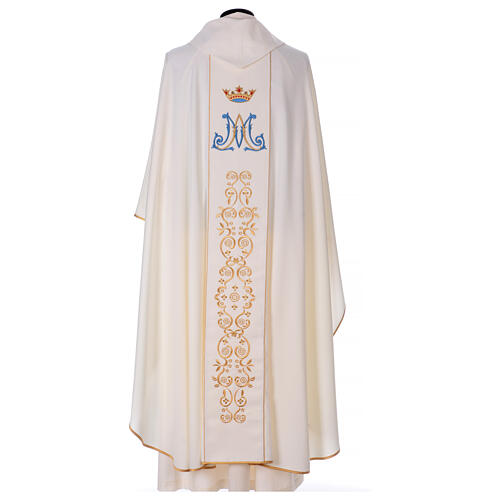 Marian chasuble with gold and light blue decoration 5