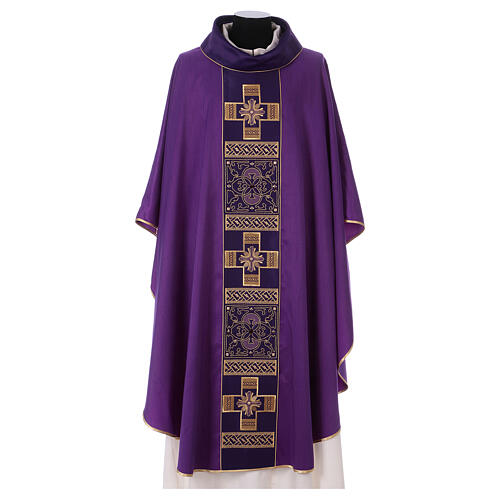 Chasuble polyester with cross and stone decorations Limited Edition 7