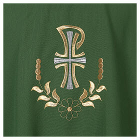 Chasuble with silver and golden Christogram and spikes, polyester
