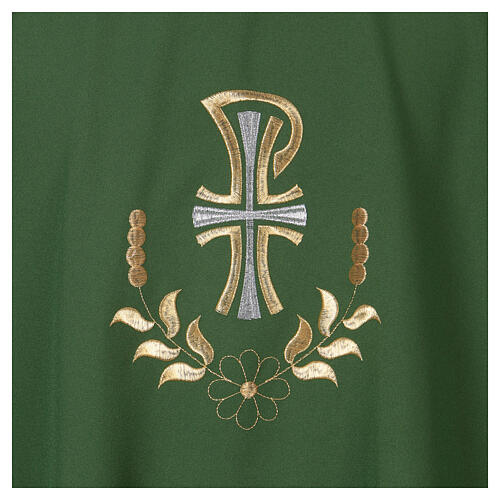 Chasuble with silver and golden Christogram and spikes, polyester 2