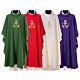 Chasuble with silver and golden Christogram and spikes, polyester s1