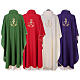 Chasuble with silver and golden Christogram and spikes, polyester s7