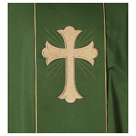 Chasuble 100% polyester, golden cross with rays