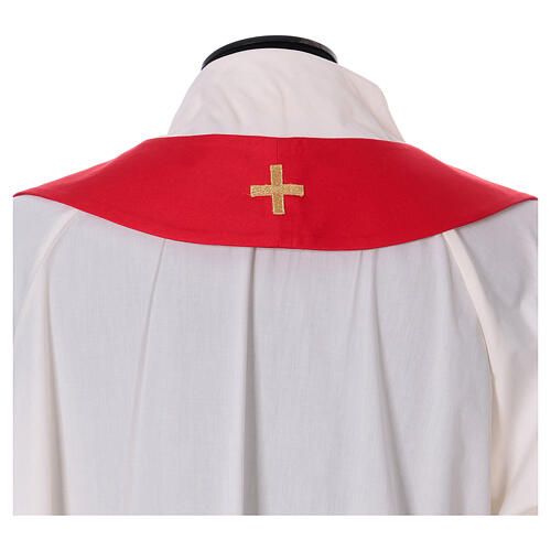 Chasuble with golden cross and traits of lights, 100% polyester 10