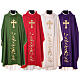 Chasuble with golden cross and traits of lights, 100% polyester s1