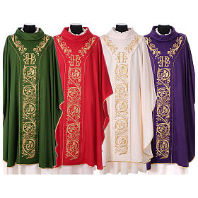 Chasuble with golden decorations, 100% polyester