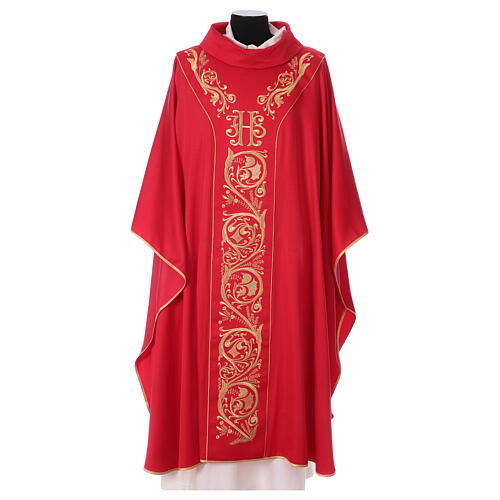 Chasuble with golden decorations, in 100% polyester 5