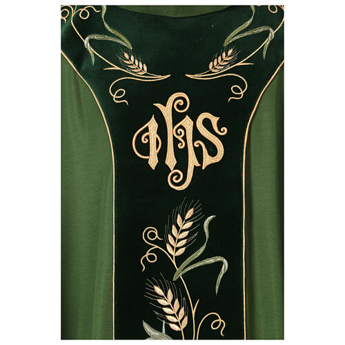 Chasuble with wheat and gold embroidery 100% polyester 2